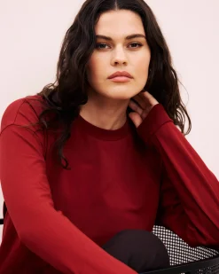 Long Sleeve Relaxed Tee Garnet