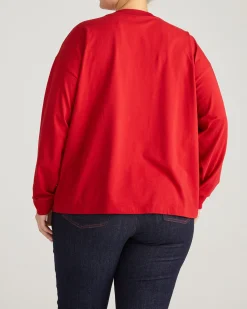 Long Sleeve Relaxed Tee Ruby Red
