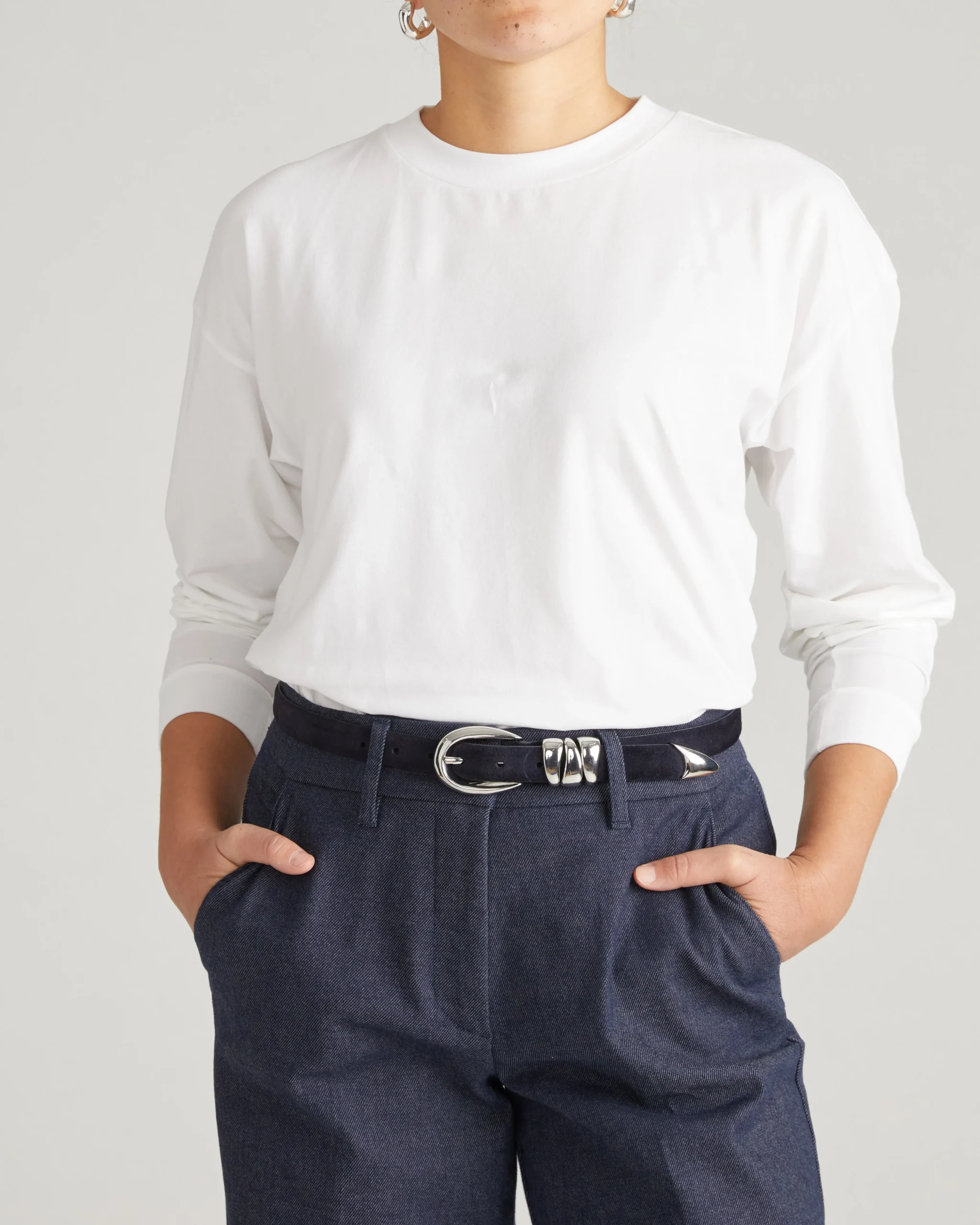 Long Sleeve Relaxed Tee White