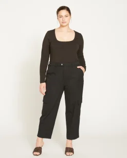 Long Sleeve Square Neck Tee Black