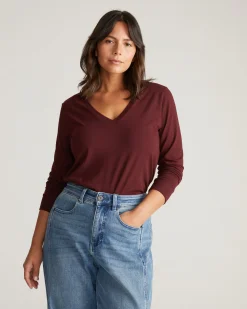 Long Sleeve V Rex Black Cherry