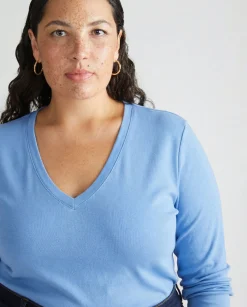 Long Sleeve V Rex Seaside Blue