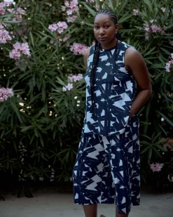 Lotti Jersey Culottes Navy Santiago Print