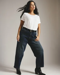 Lou High Rise Barrel Leg Jeans Field Of Dreams Indigo