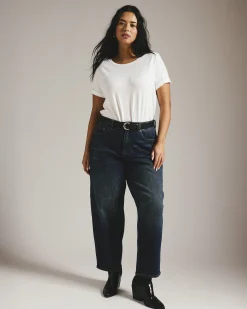 Lou High Rise Barrel Leg Jeans Field Of Dreams Indigo