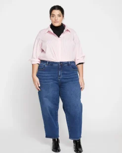 Lou High Rise Barrel Leg Jeans Union City Blue