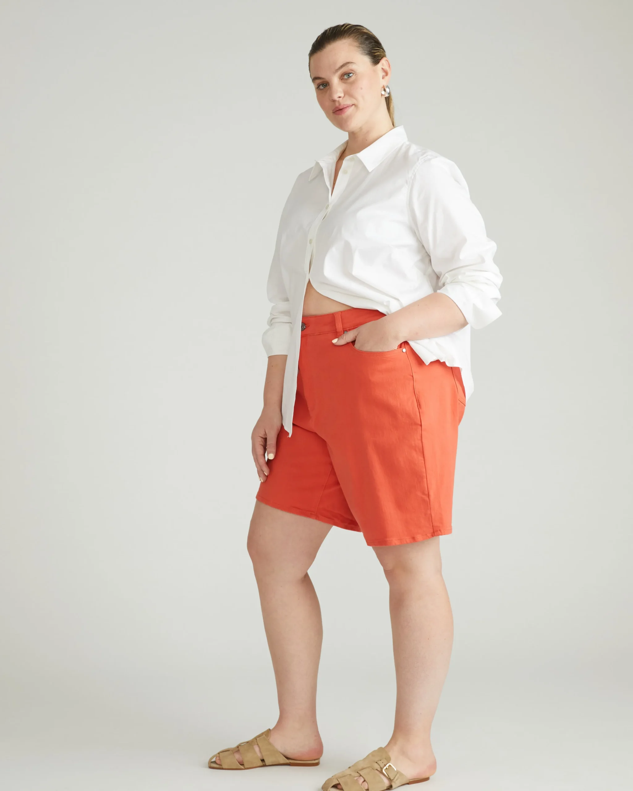 Lou Loose Fit Denim Shorts Coral Reef