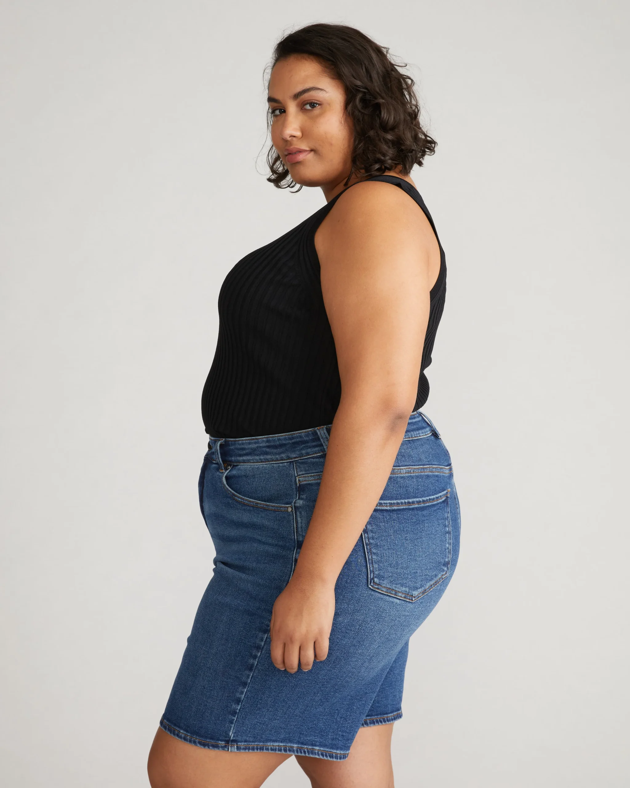 Lou Loose Fit Denim Shorts Union City Blue