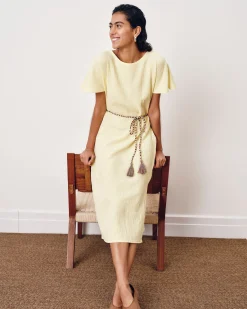 Luxe Cotton Gauze Beach Dress Pale Daffodil