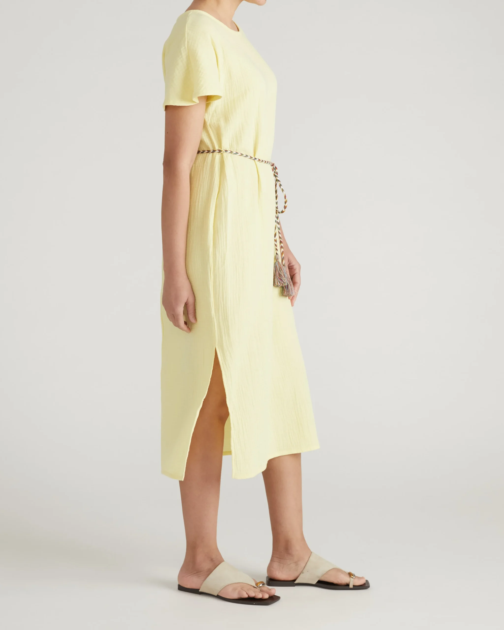 Luxe Cotton Gauze Beach Dress Pale Daffodil