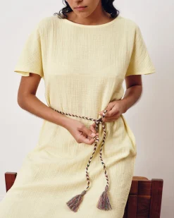 Luxe Cotton Gauze Beach Dress Pale Daffodil