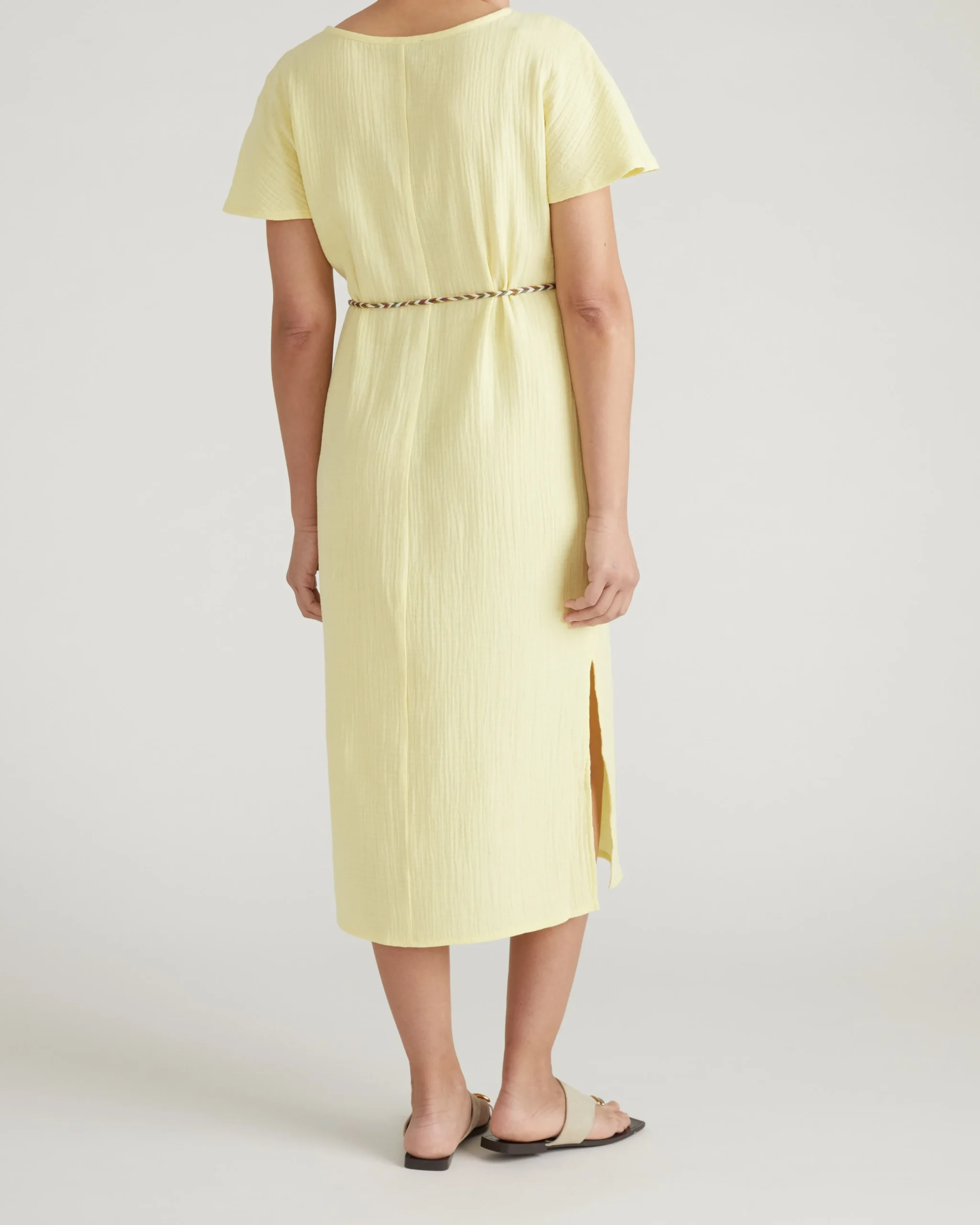 Luxe Cotton Gauze Beach Dress Pale Daffodil