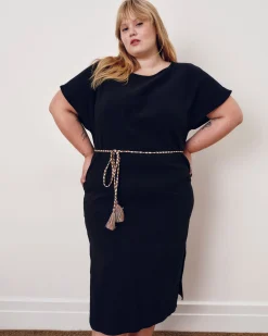 Luxe Cotton Gauze Beach Dress Black
