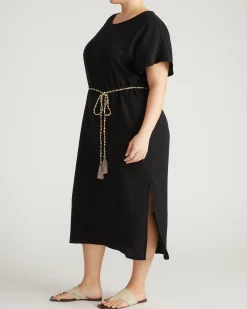 Luxe Cotton Gauze Beach Dress Black