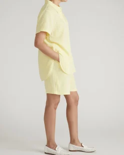 Luxe Cotton Gauze Beach Shirt Pale Daffodil