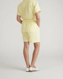 Luxe Cotton Gauze Beach Short Pale Daffodil