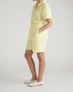 Luxe Cotton Gauze Beach Short Pale Daffodil