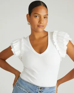 Magnolia Ribbed Top White