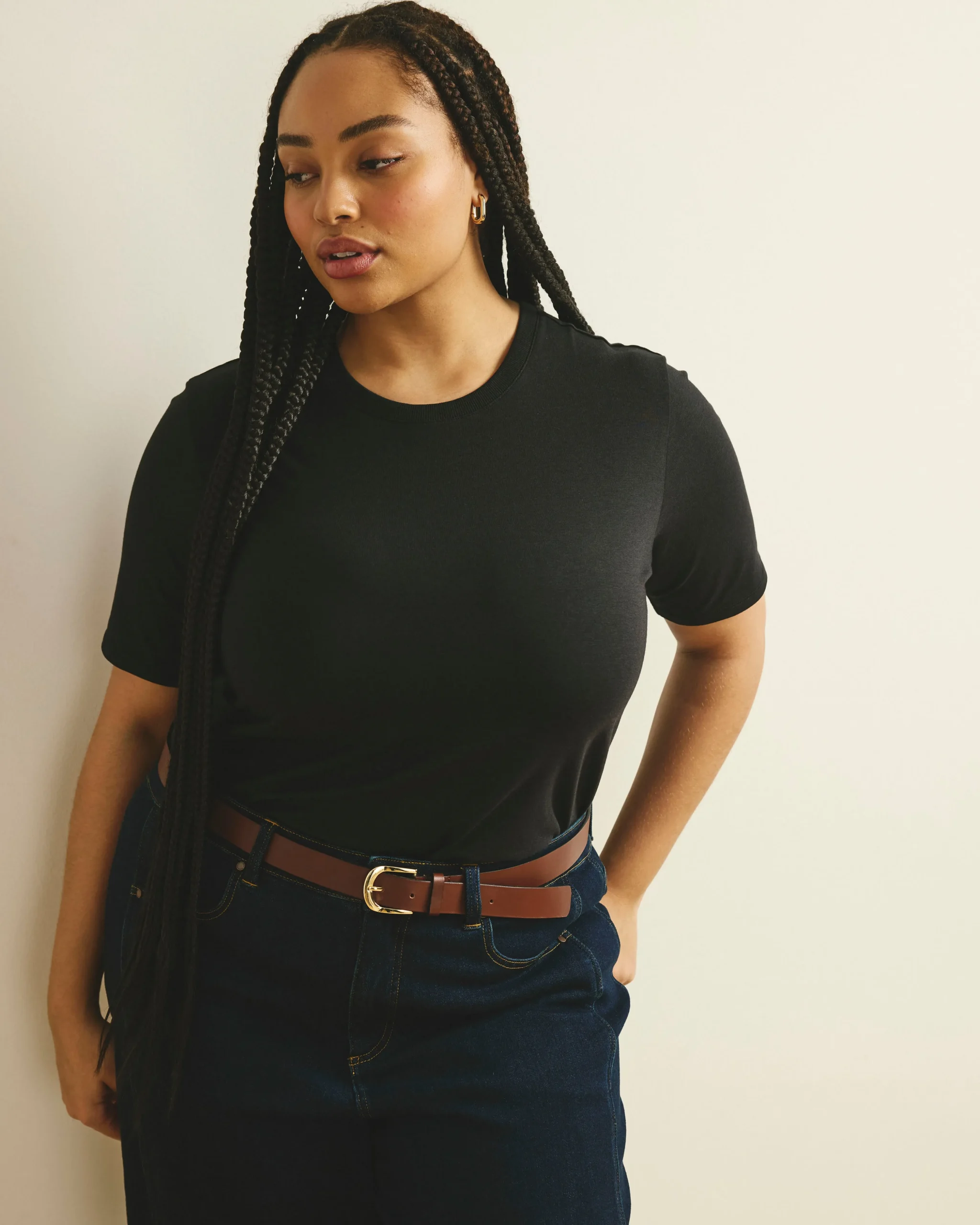 Maia Stovepipe Sleeve Tee Black