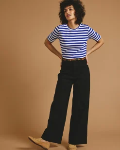 Maia Stovepipe Sleeve Tee Hammersmith Blue/White Stripe