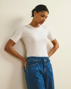 Maia Stovepipe Sleeve Tee White