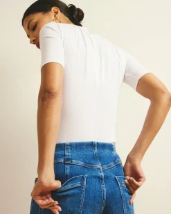 Maia Stovepipe Sleeve Tee White