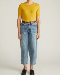 Maia Stovepipe Sleeve Tee Yellow Ochre