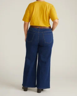Maia Stovepipe Sleeve V Neck Tee Yellow Ochre