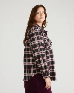 Maine Stretch Flannel Shirt Poppy Plaid