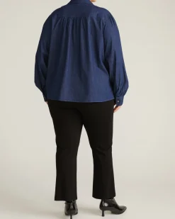 Maisie Cotton Chambray Blouse Dark Indigo