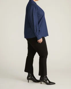 Maisie Cotton Chambray Blouse Dark Indigo