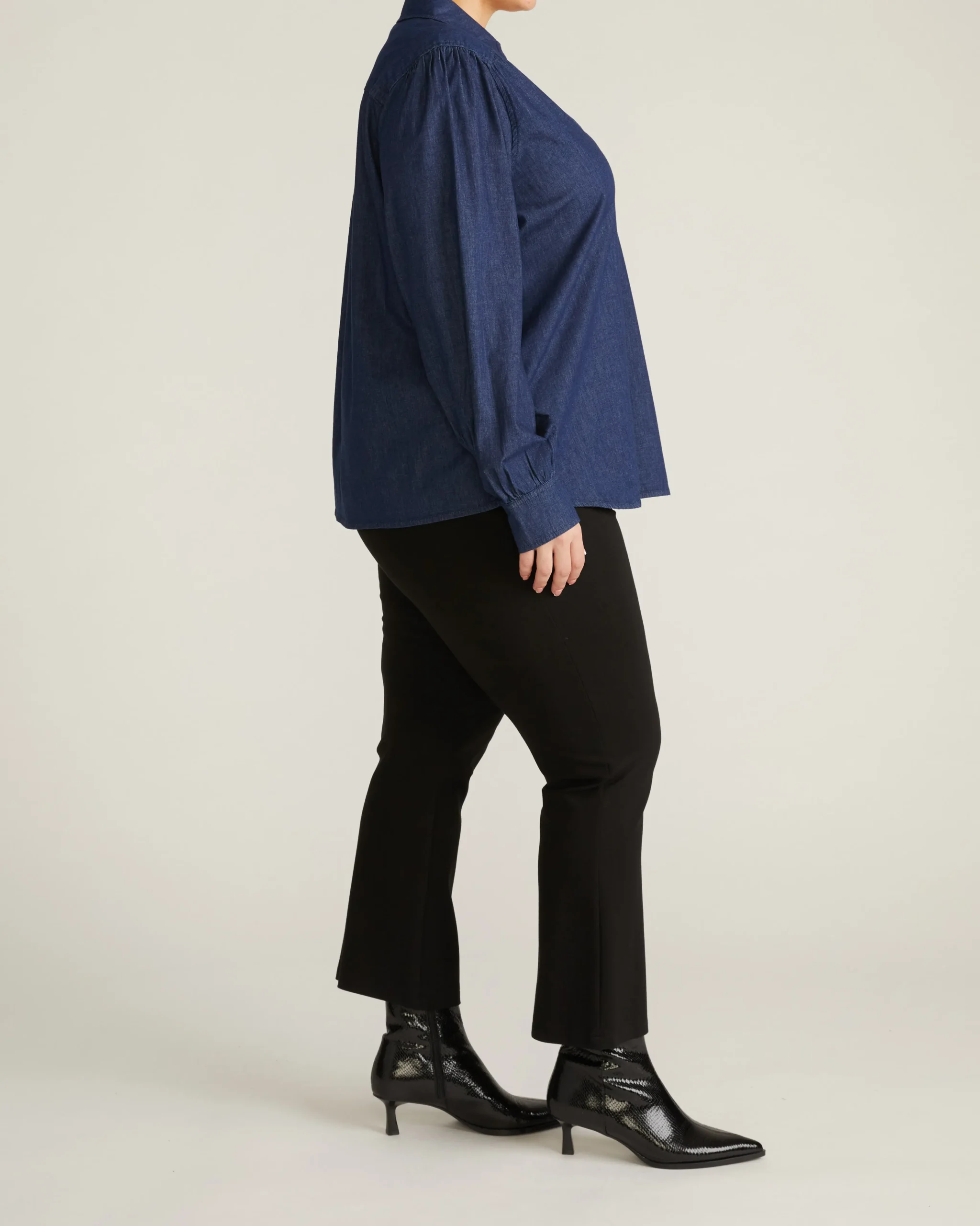 Maisie Cotton Chambray Blouse Dark Indigo