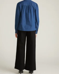 Maisie Cotton Chambray Blouse Vintage Indigo