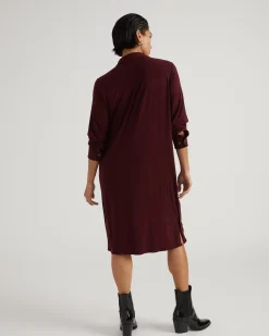 Marcie Liquid Jersey Dress Black Cherry