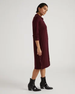 Marcie Liquid Jersey Dress Black Cherry