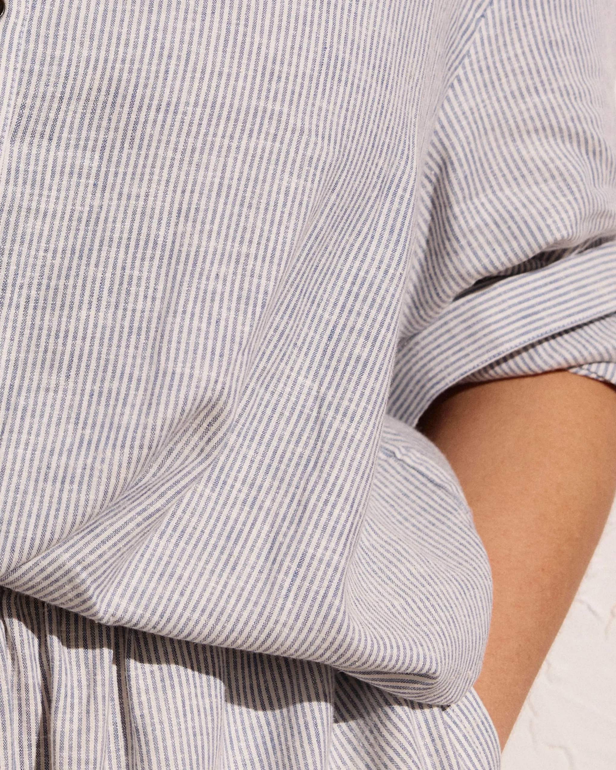 Marley Wide Leg Linen Blend Pants Beach Stripe