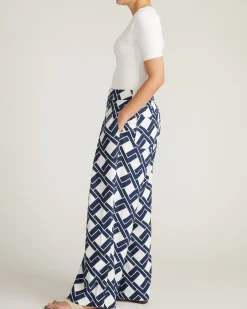 Marley Wide Leg Linen Blend Pants Geometrica Print