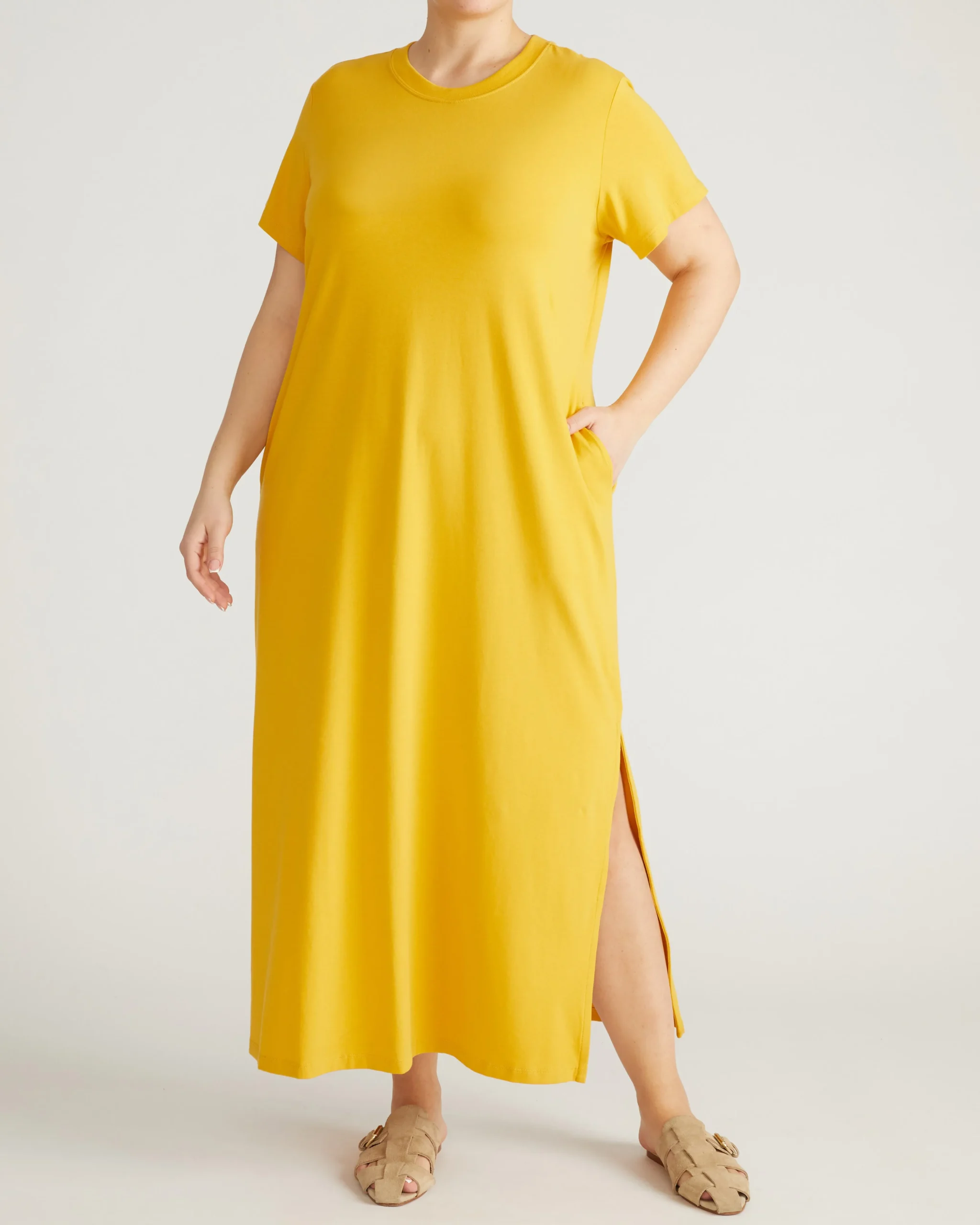 Maxi T-Shirt Dress Goldenrod
