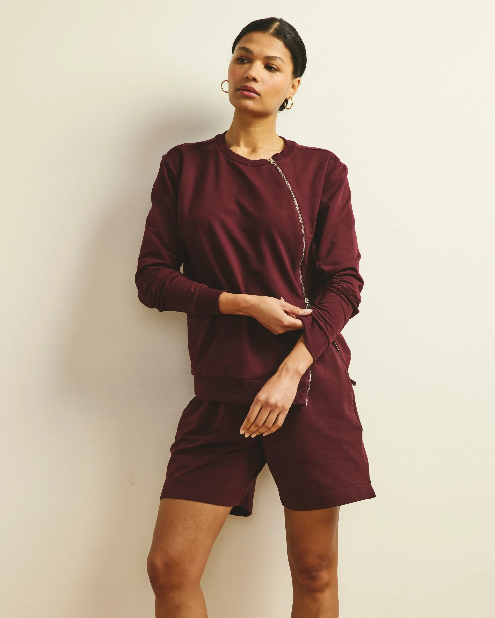 Meridien Zip Sweatshirt Black Cherry