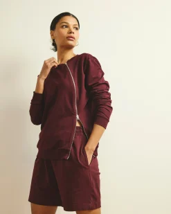 Meridien Zip Sweatshirt Black Cherry