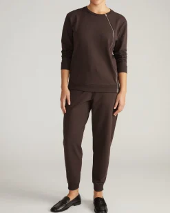 Meridien Zip Sweatshirt Deep Brown