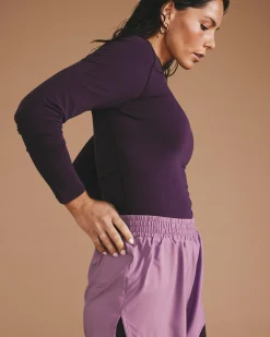 Mia Long Sleeve Movement Tee Purple Jewel