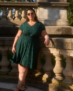 Minetta Liquid Jersey Dress Forest Green