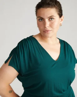 Minetta Liquid Jersey Dress Forest Green