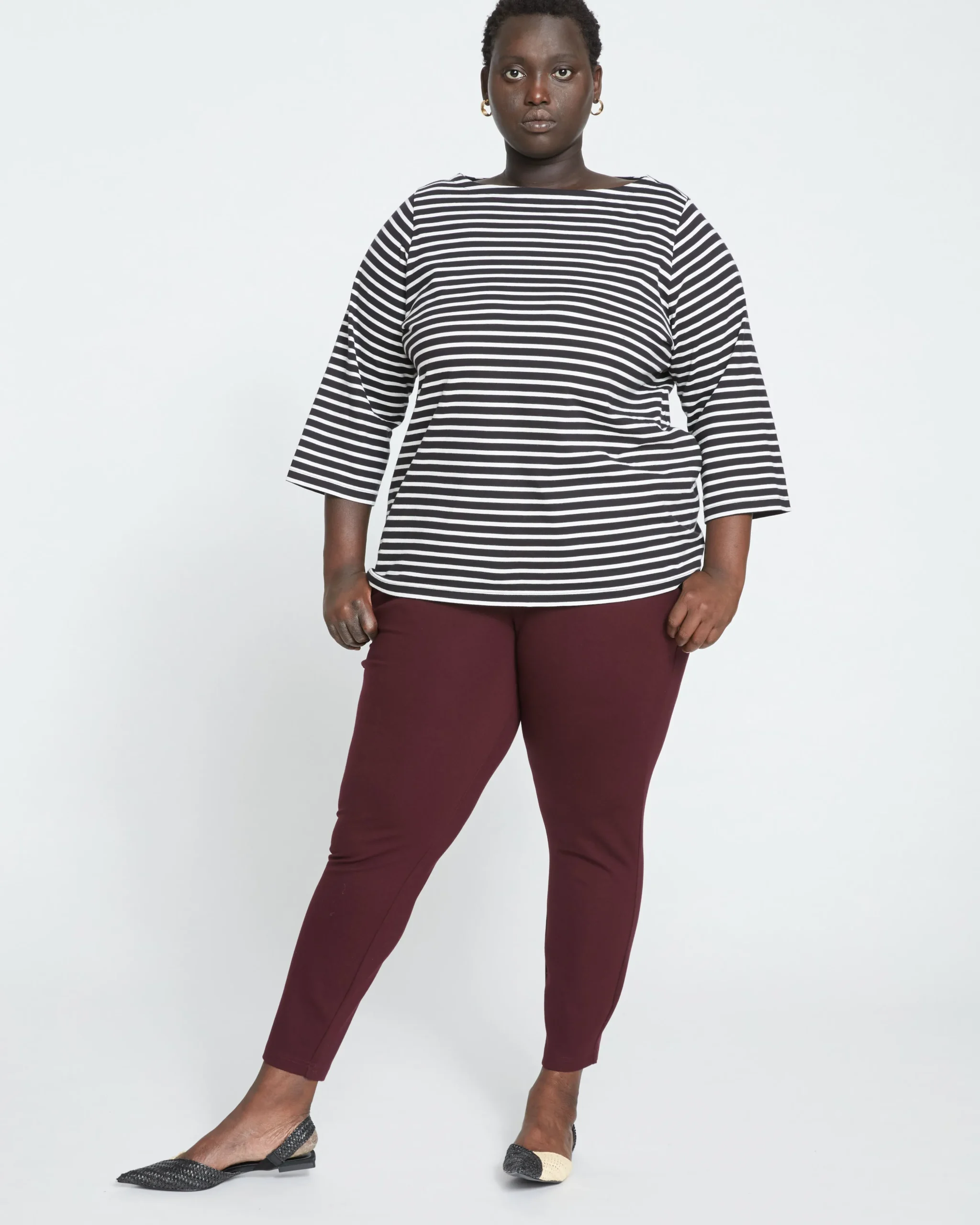 Minimalist Moro Pocket Signature Ponte Pants Black Cherry