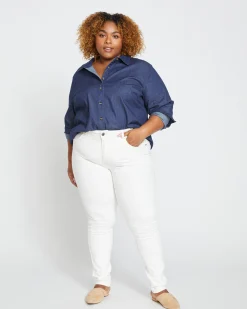 Minimalist Stretch Cotton Chambray Shirt Dark Indigo