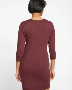 Misa Tie Sweatshirt Dress Black Cherry