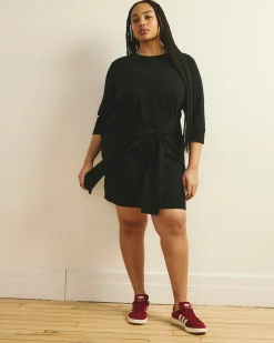 Misa Tie Sweatshirt Dress Black