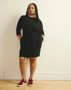 Misa Tie Sweatshirt Dress Black