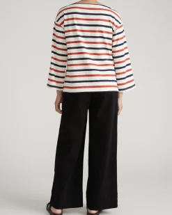 Montauk Breton Stripe Bell Sleeve Top Red/White/Blue Stripe